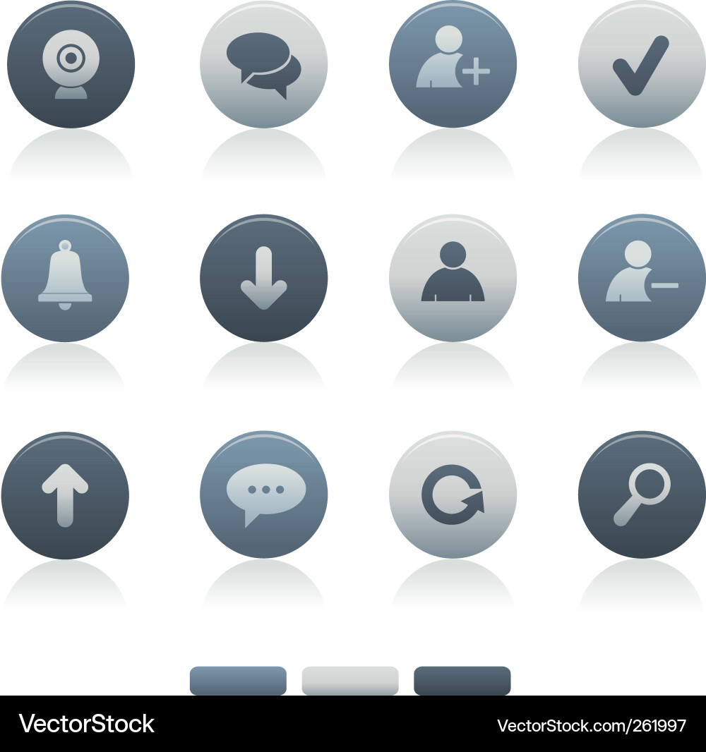 Modern Chat Icon Set - Gray & White vector image