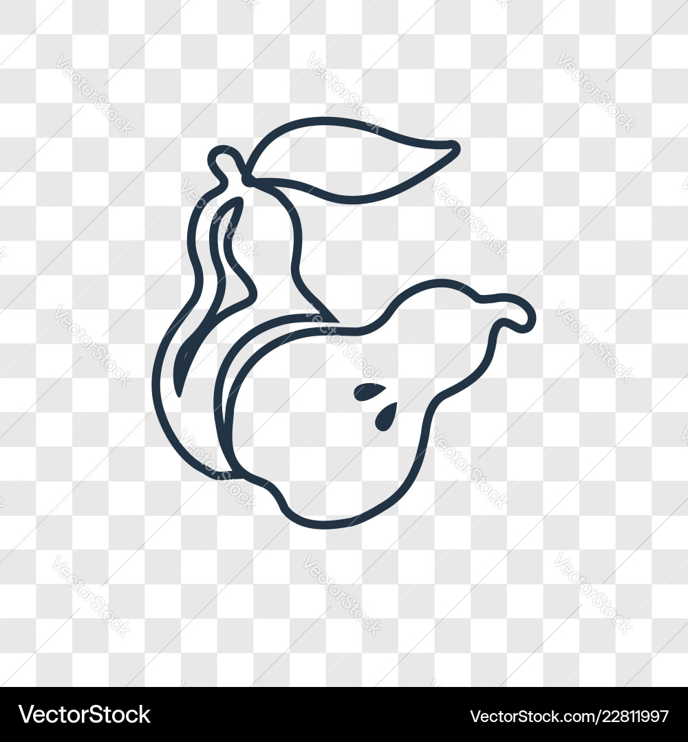 Pear concept linear icon isolated on transparent Pear concept linear icon isolated on transparent Vector Image