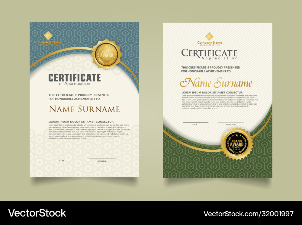 Set horizontal certificate template with maze Set horizontal certificate template with maze vector image