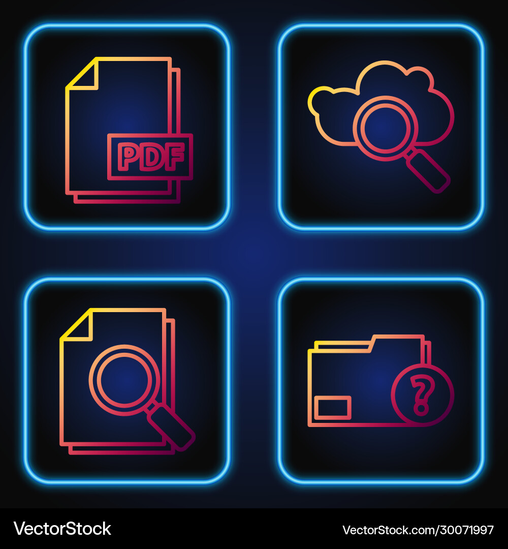 Set line unknown document folder Set line unknown document folder vector image