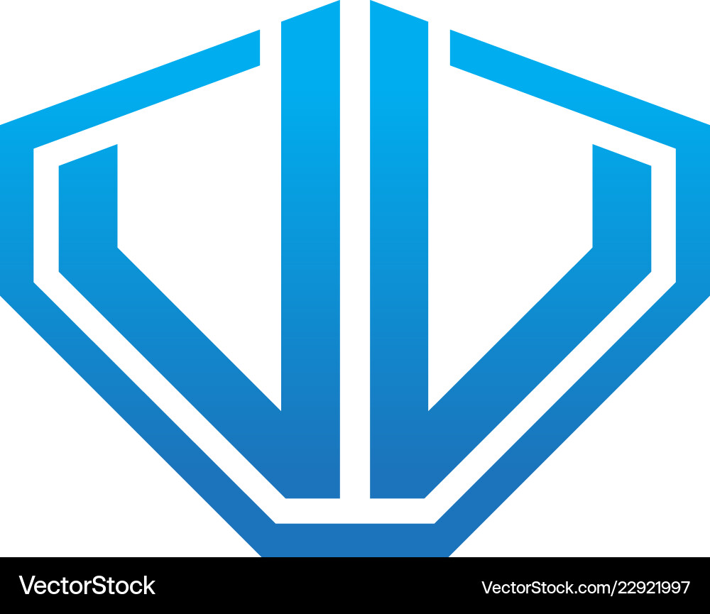 Shape line v initial logo Vector Image