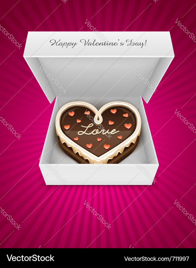 Sweet chocolate cake Royalty Free Vector Image