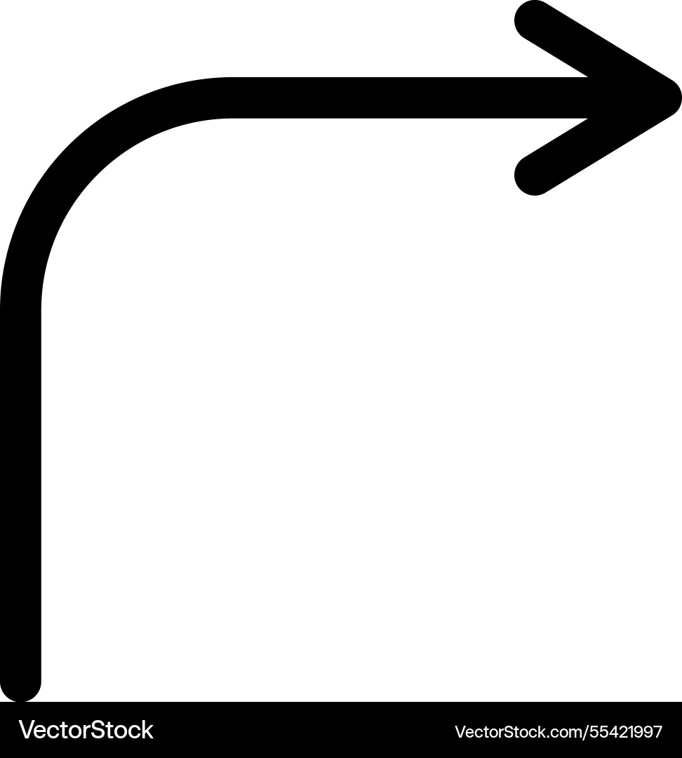 Turn arrow icon in linear style Vector Image