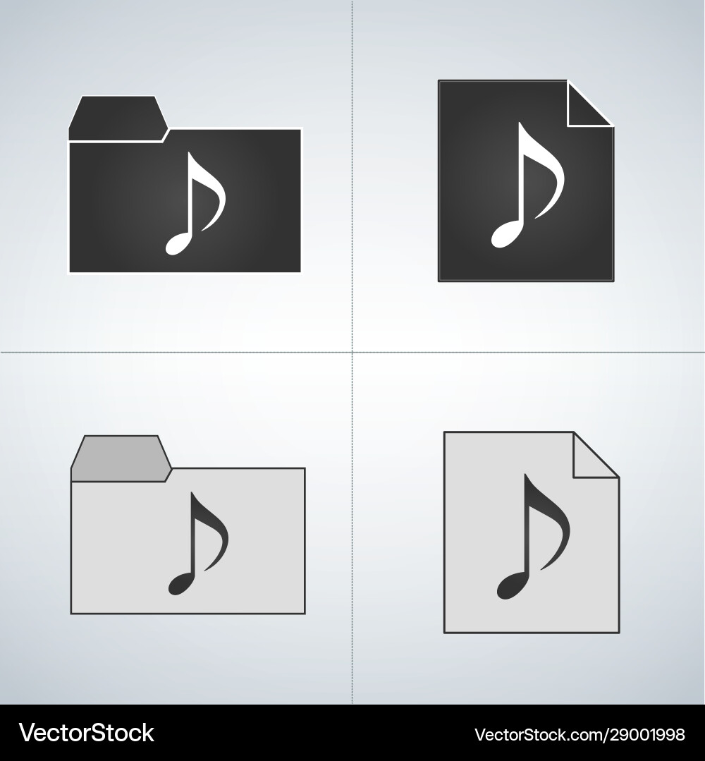 Attached audio file and folder icon Attached audio file and folder icon vector image