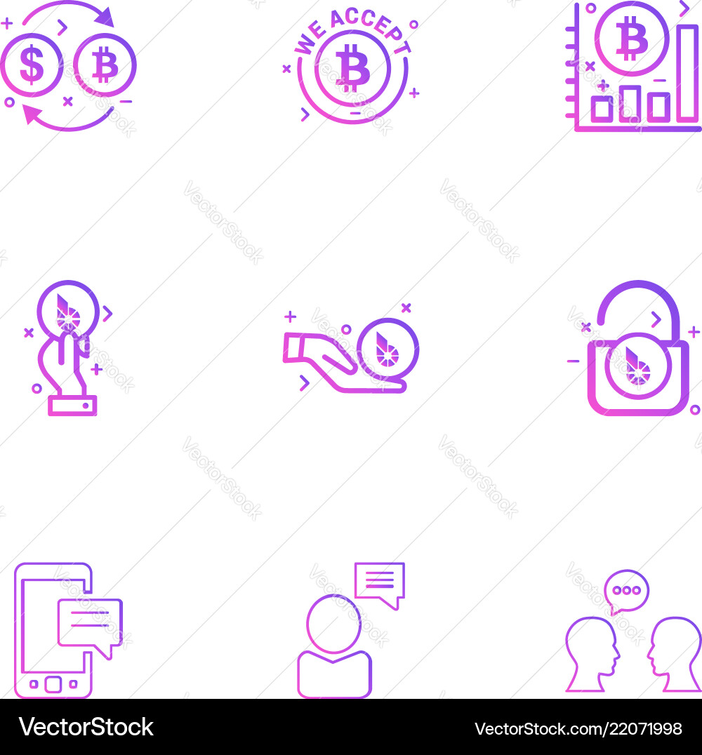 Bit coin crypto currency graph chart lock Vector Image