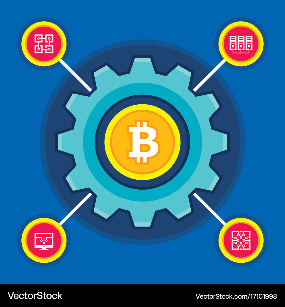 Bitcoin blockchain modern technology – Royalty-Free Vector | VectorStock