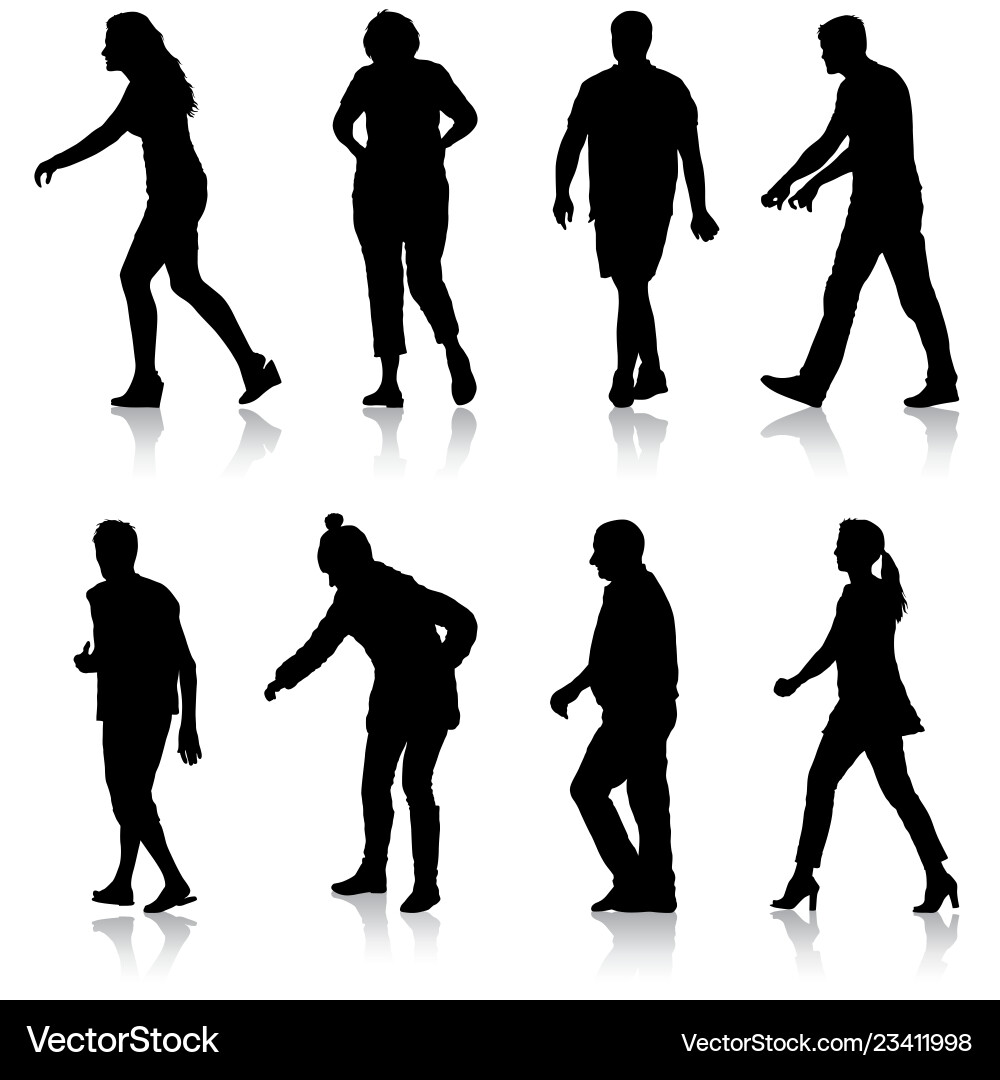 Black Silhouettes of People Vector Image