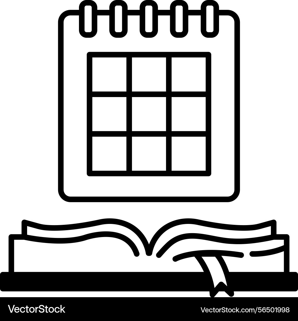 Calendar with a background is opened to page Calendar with a background is opened to page Vector Image
