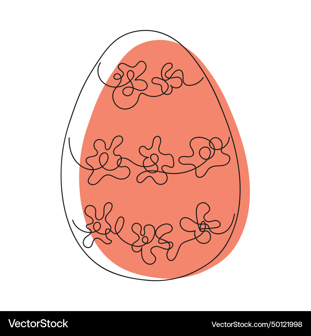 Colored easter egg with pattern continuous one Colored easter egg with pattern continuous one vector image
