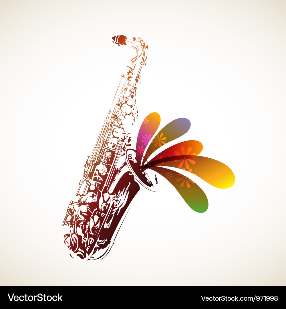 Colorful Saxophone Background Vector Image