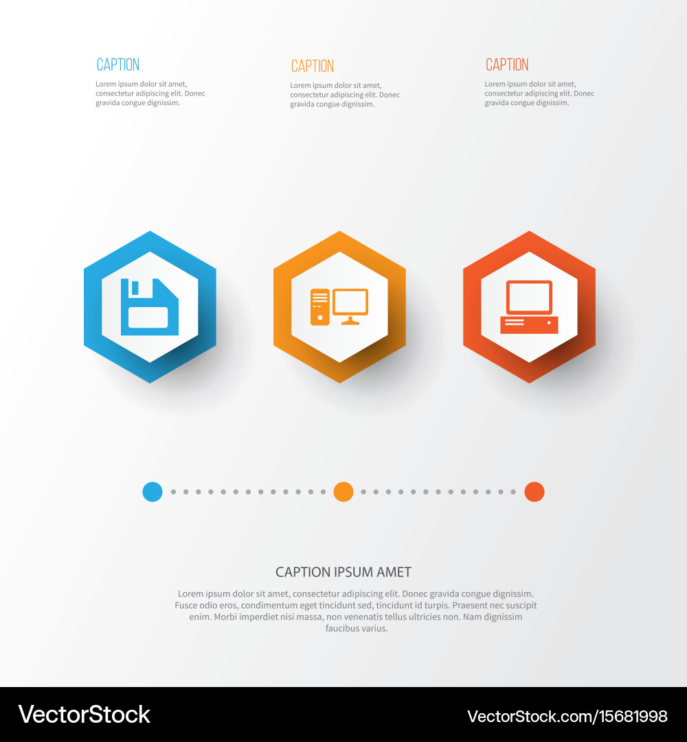Device icons set collection of personal computer vector image
