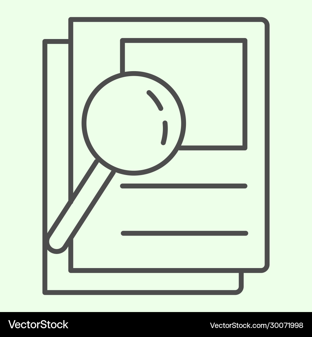 Document search thin line icon audit files Document search thin line icon audit files vector image