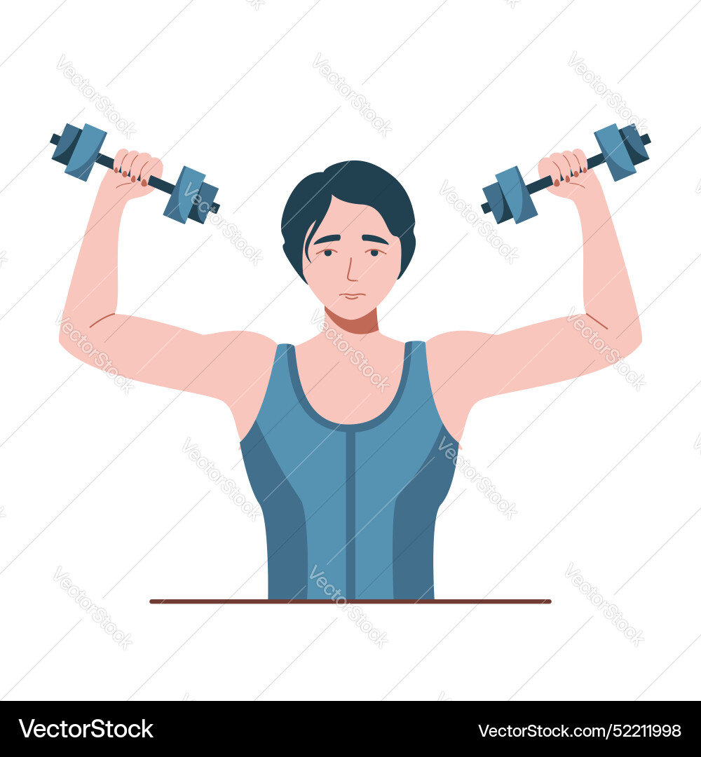 Fitness woman lifting weights young female Fitness woman lifting weights young female vector image