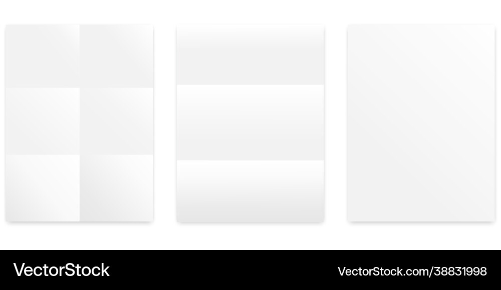 Folded sheets in realistic style template Folded sheets in realistic style template vector image