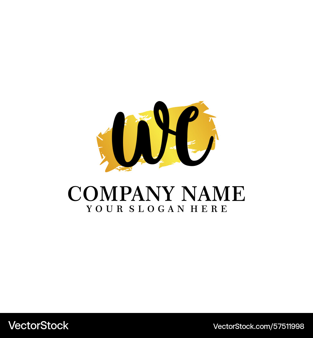 Modern handwriting initial logo wc monogram design Modern handwriting initial logo wc monogram design Vector Image