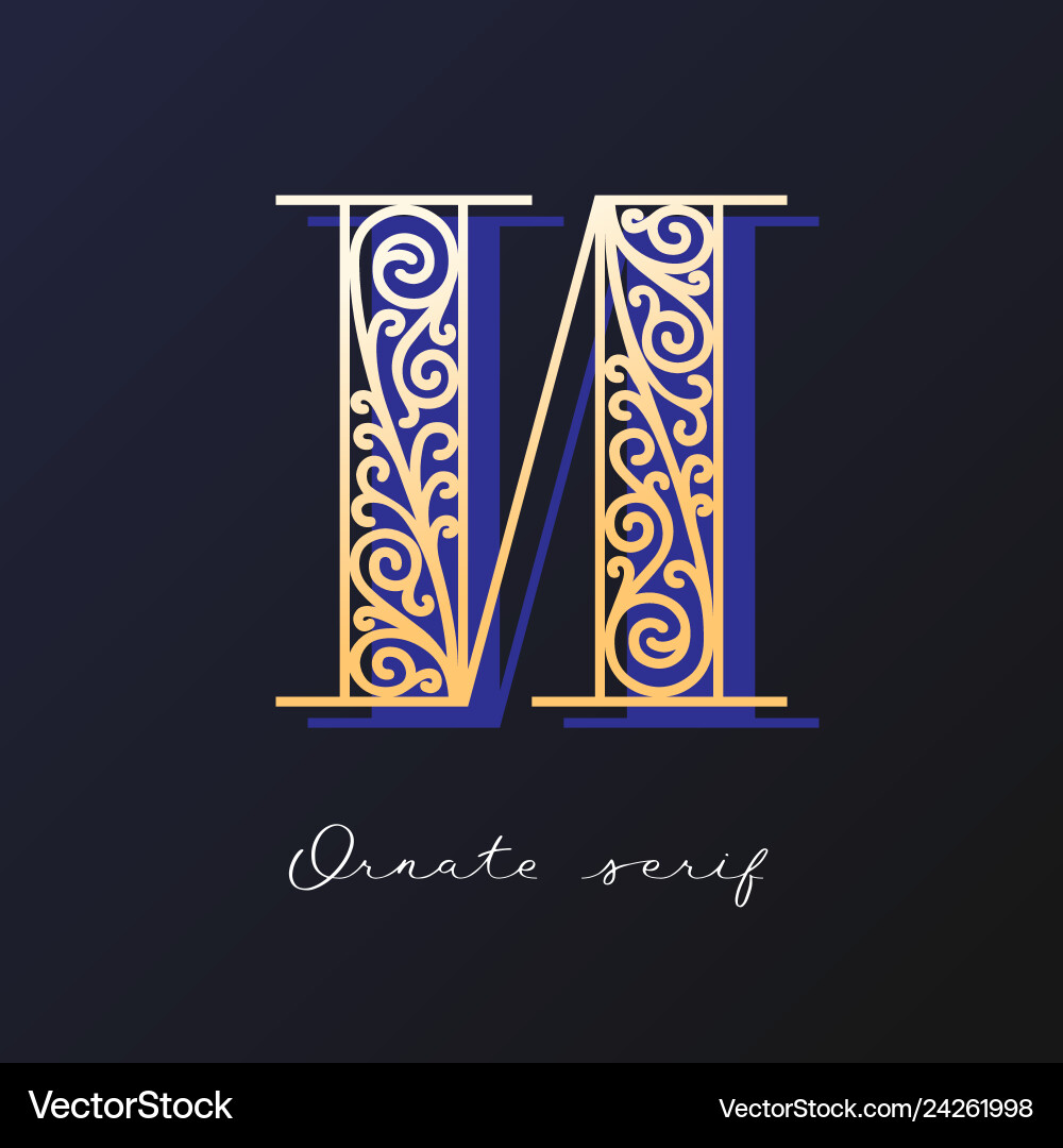 Ornate serif typeface Ornate serif typeface vector image