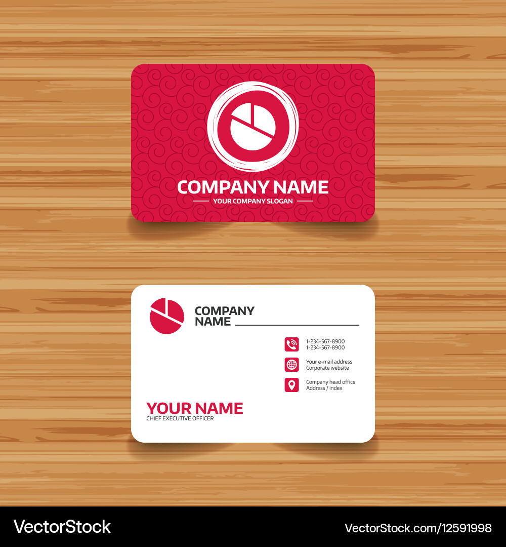 Pie chart graph sign icon diagram button Vector Image
