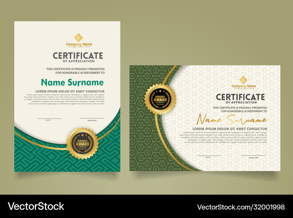 Set modern certificate template with dynamic Set modern certificate template with dynamic Vector Image