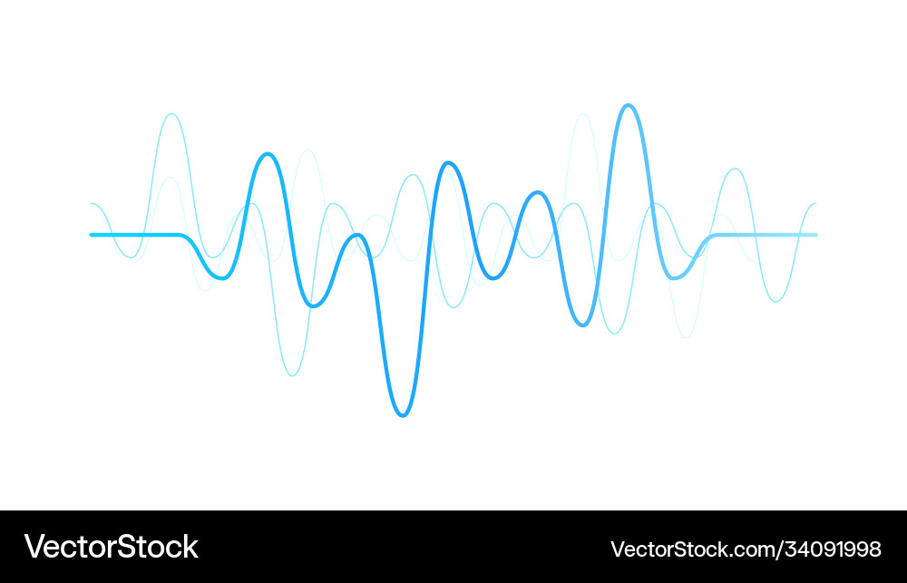 Sound blue wave line curve logo object isolated Sound blue wave line curve logo object isolated vector image