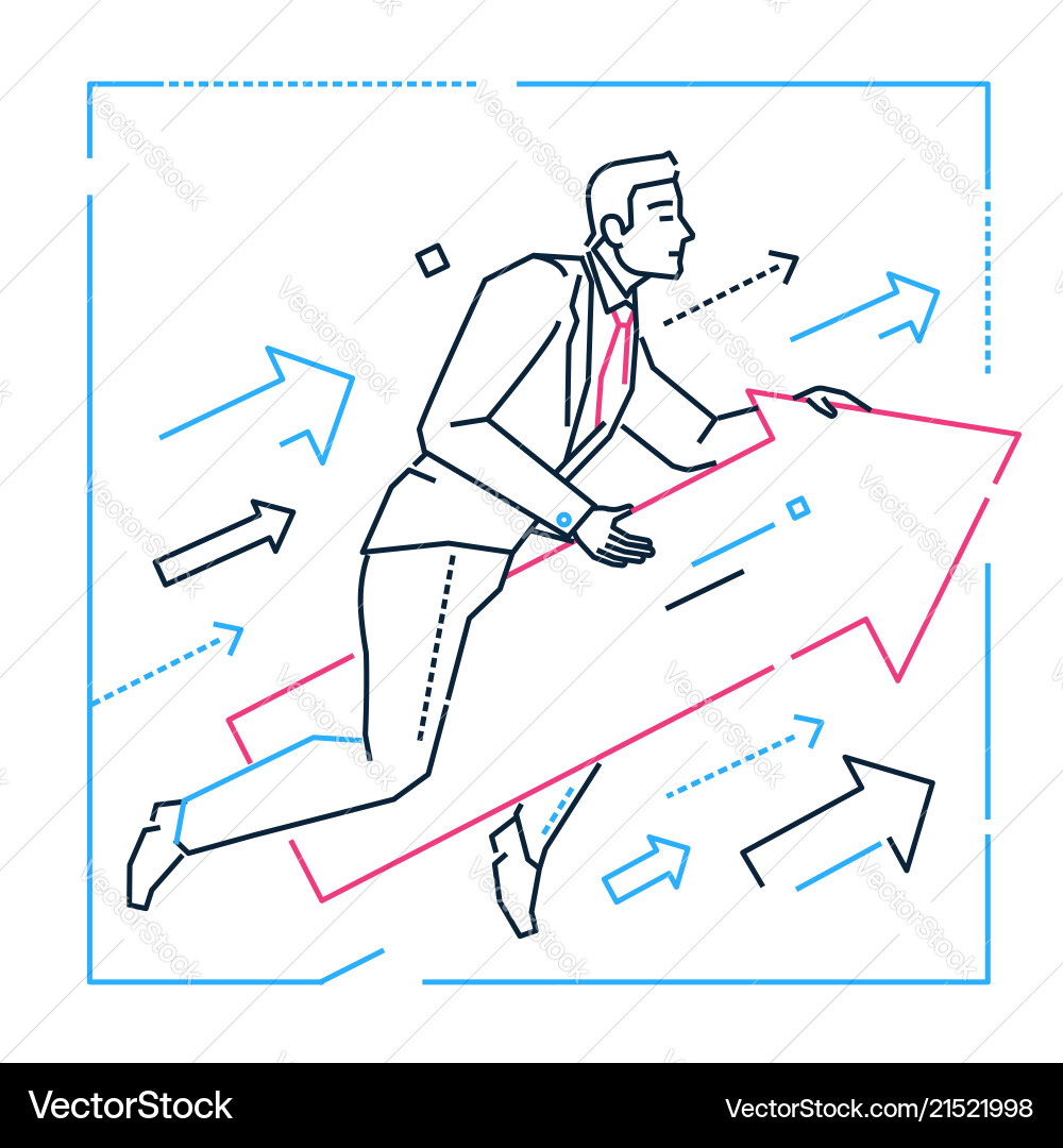 Target setting - line design style isolated Vector Image