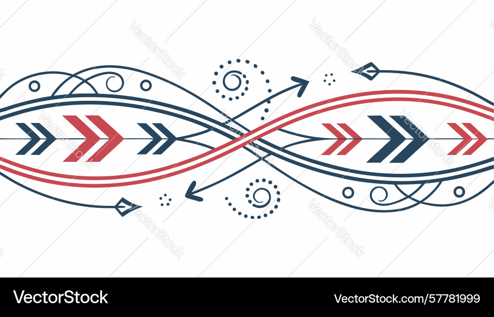Abstract arrow paths dynamic directional lines vector image