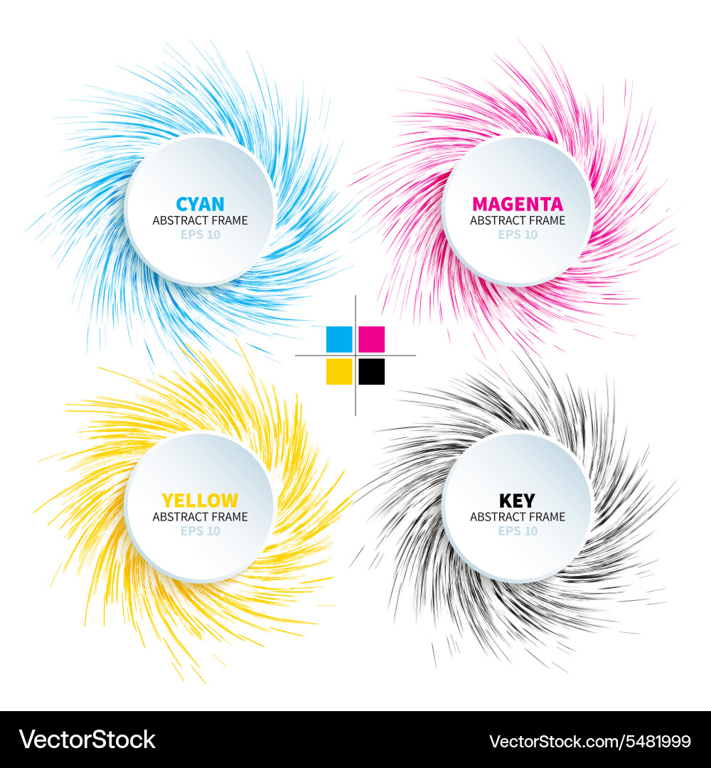 Abstract circle frame with spiral curled color Vector Image