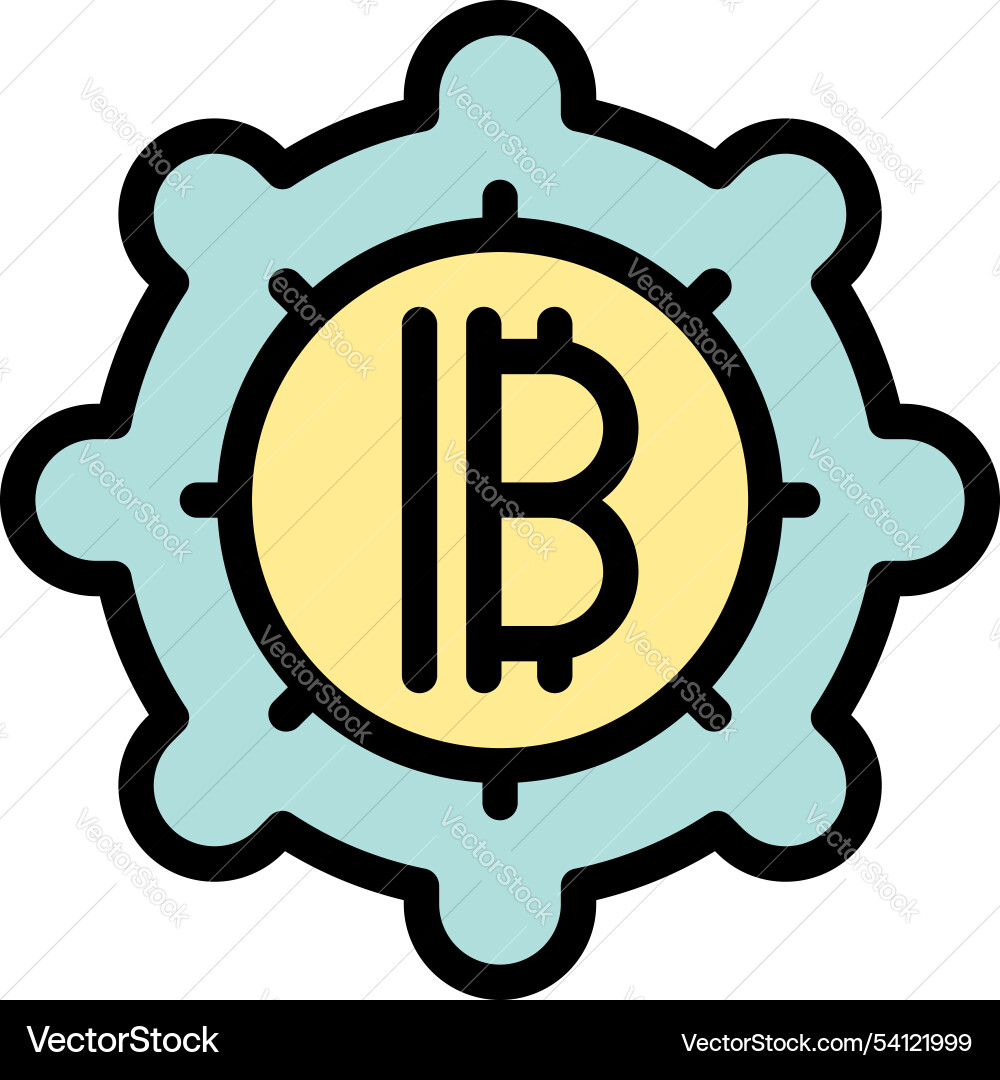Bitcoin being used as a cog in larger system Vector Image