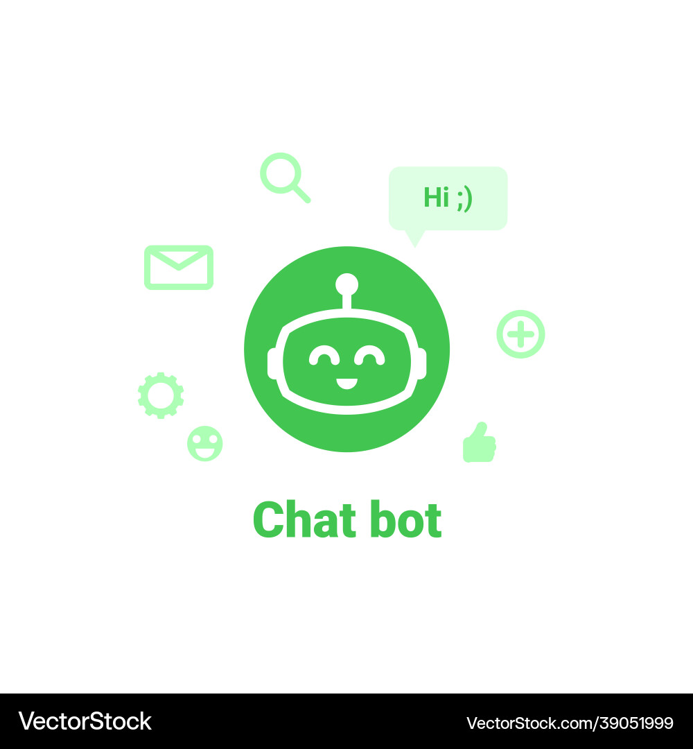 Chat bot logo design concept ui ux element Chat bot logo design concept ui ux element vector image