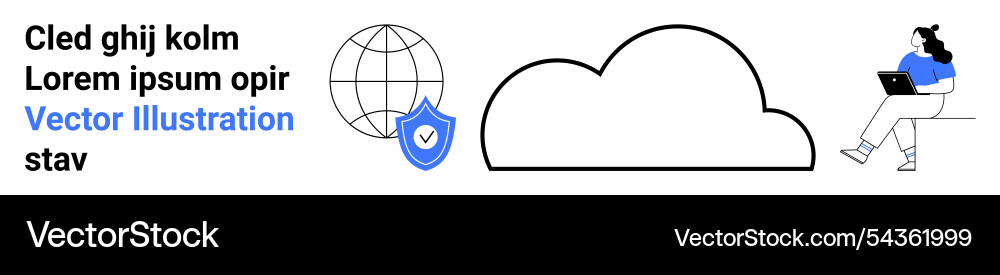 Cloud computing with global security in mind Cloud computing with global security in mind vector image