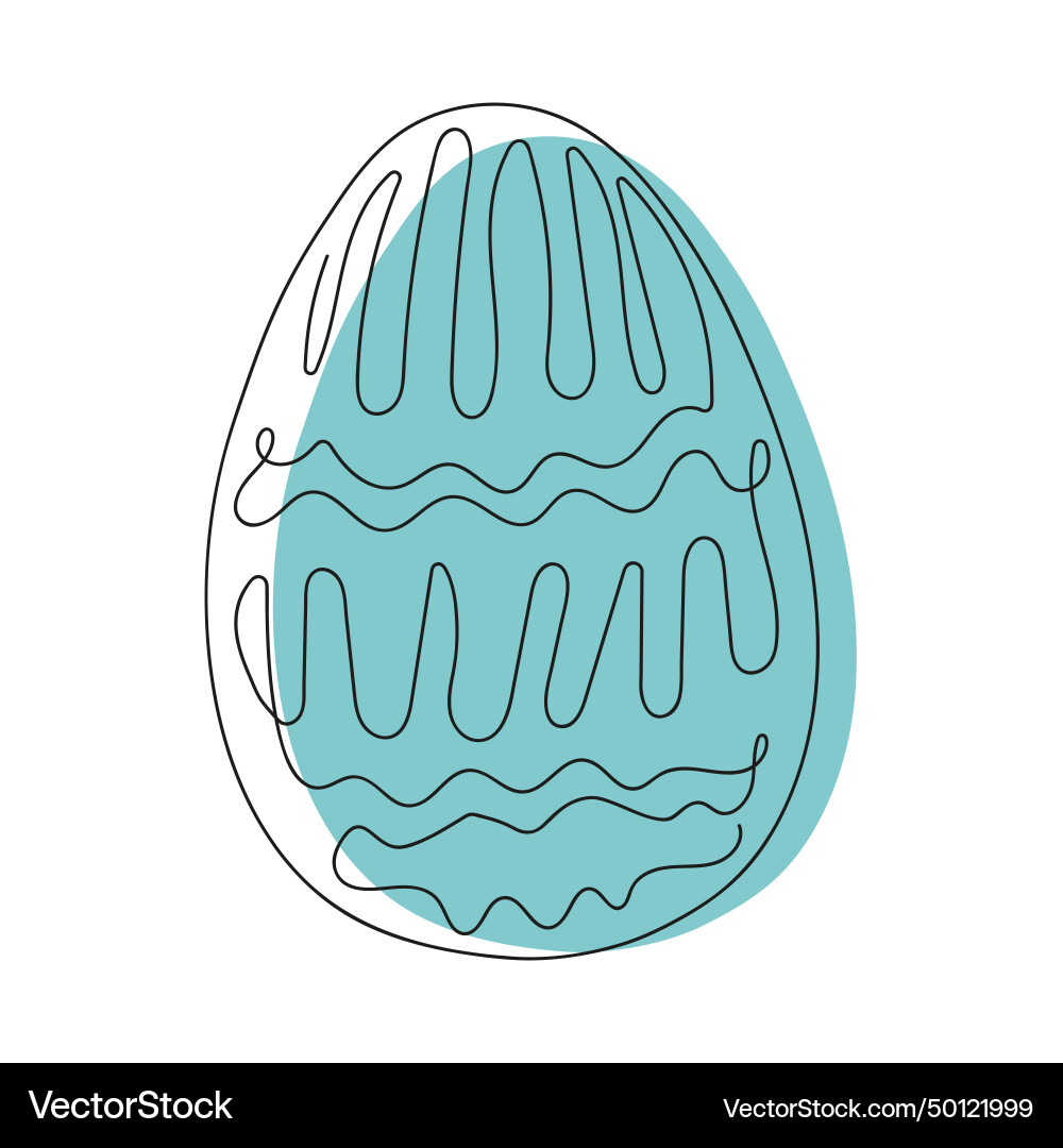 Colored easter egg with a pattern continuous one Colored easter egg with a pattern continuous one vector image