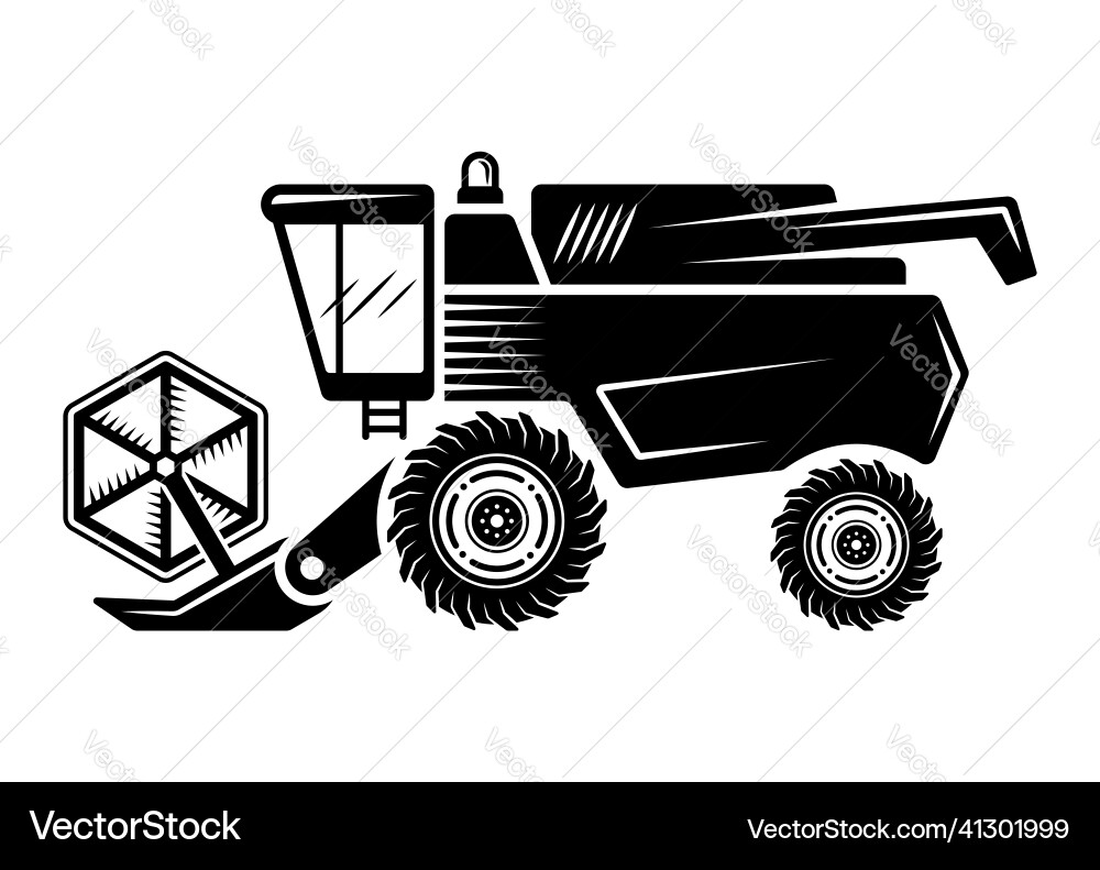 Combine silhouette back object or design Combine silhouette back object or design vector image
