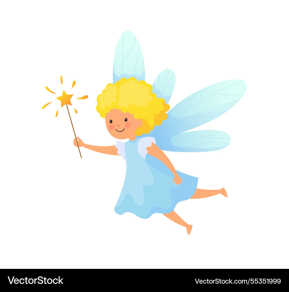 Cute fairy fairytale character little flying Cute fairy fairytale character little flying vector image