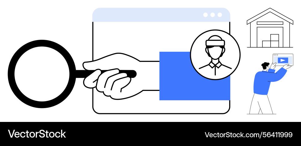 Data search and user profile exploration Vector Image
