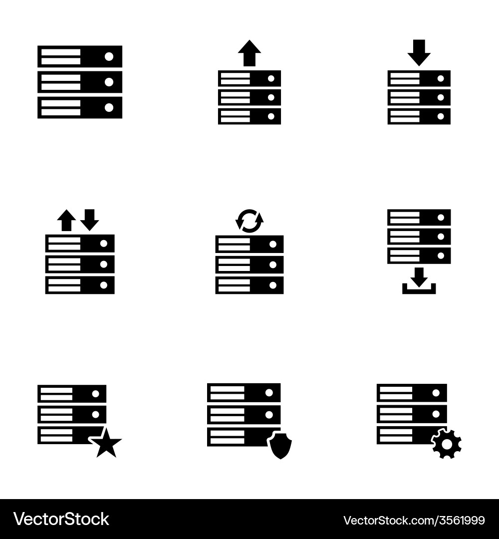 Database icon set Vector Image