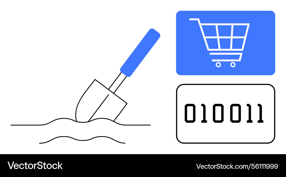 Digital commerce mining concept combining Digital commerce mining concept combining vector image
