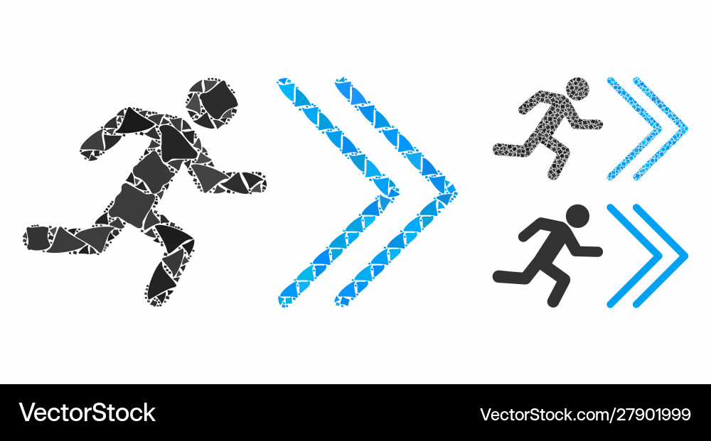 Exit direction mosaic icon bumpy elements Exit direction mosaic icon bumpy elements Vector Image