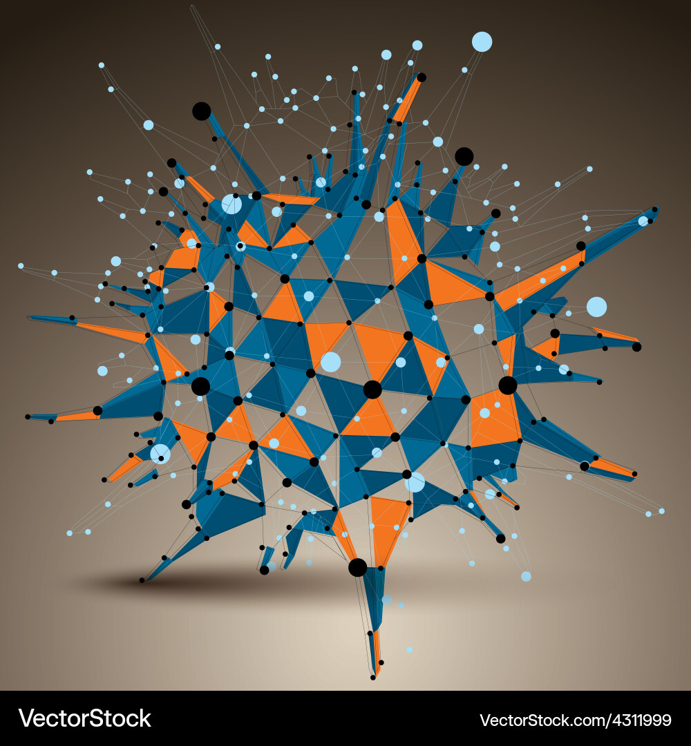 Geometric abstract 3d complicated lattice object vector image
