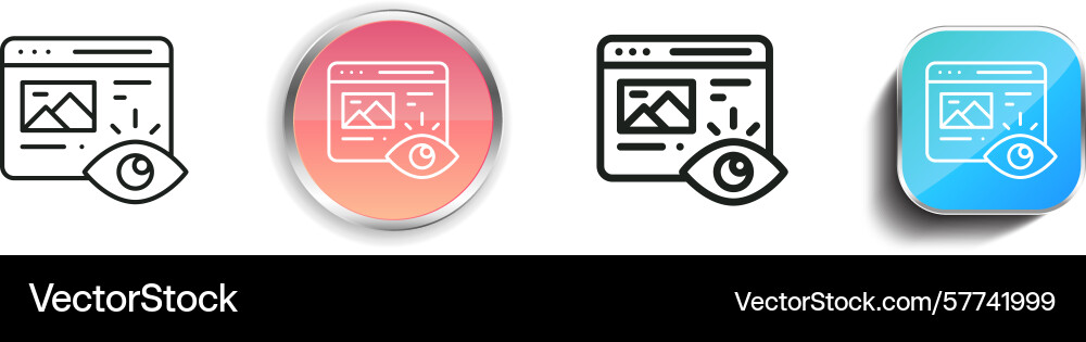 Preview icon thin linear regular and button style Preview icon thin linear regular and button style vector image