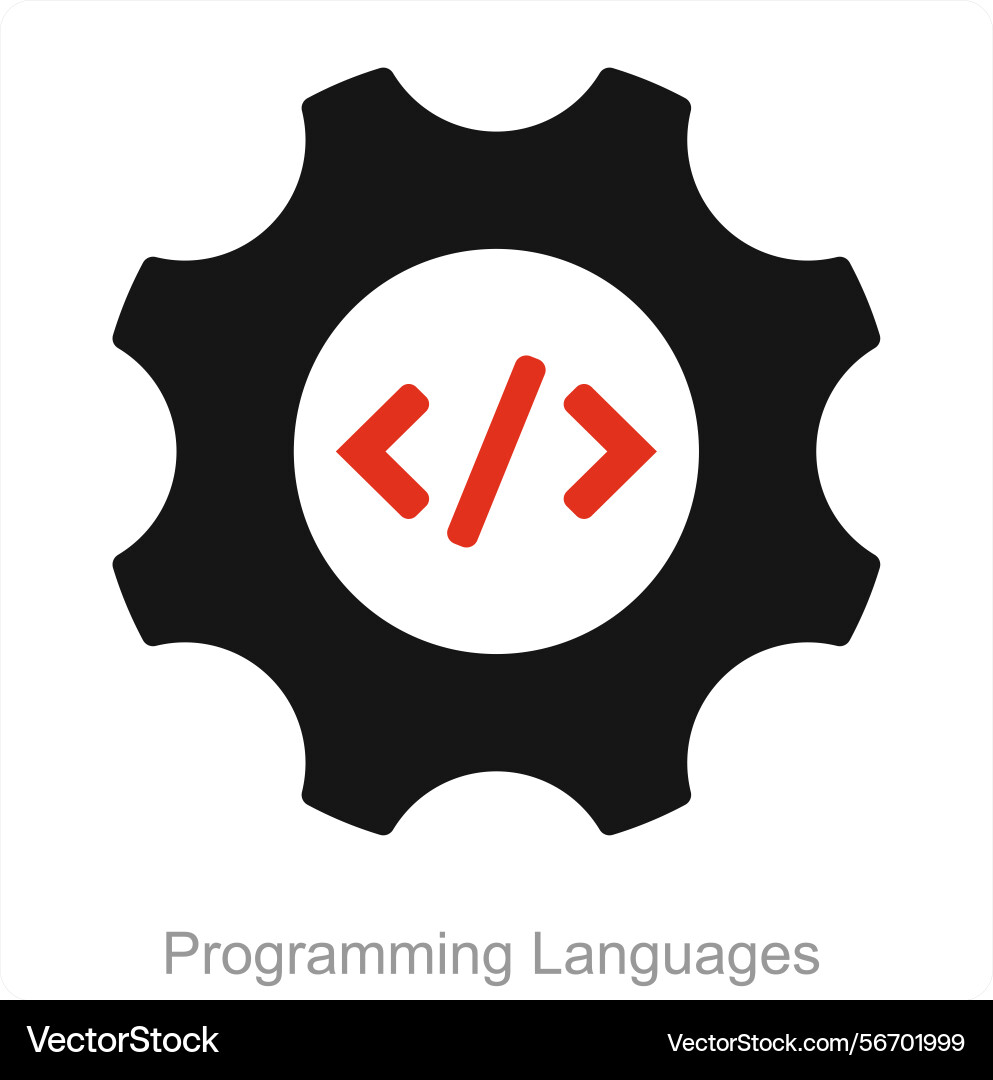 Programming languages and code icon concept vector image