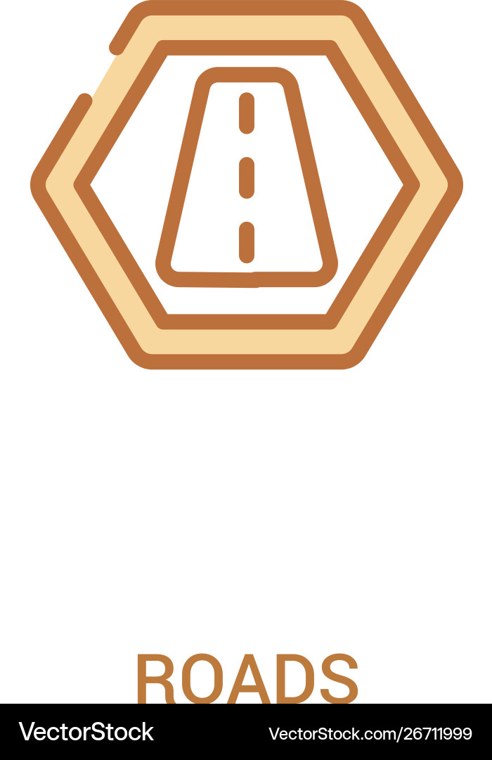Roads concept 2 colored icon simple line element Roads concept 2 colored icon simple line element vector image