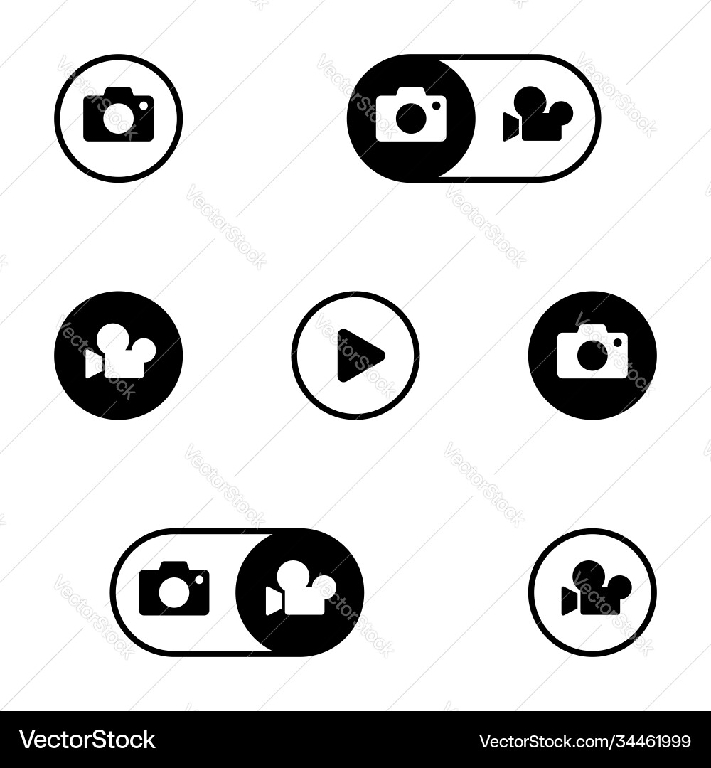 Set simple icons on a theme camera Set simple icons on a theme camera Vector Image