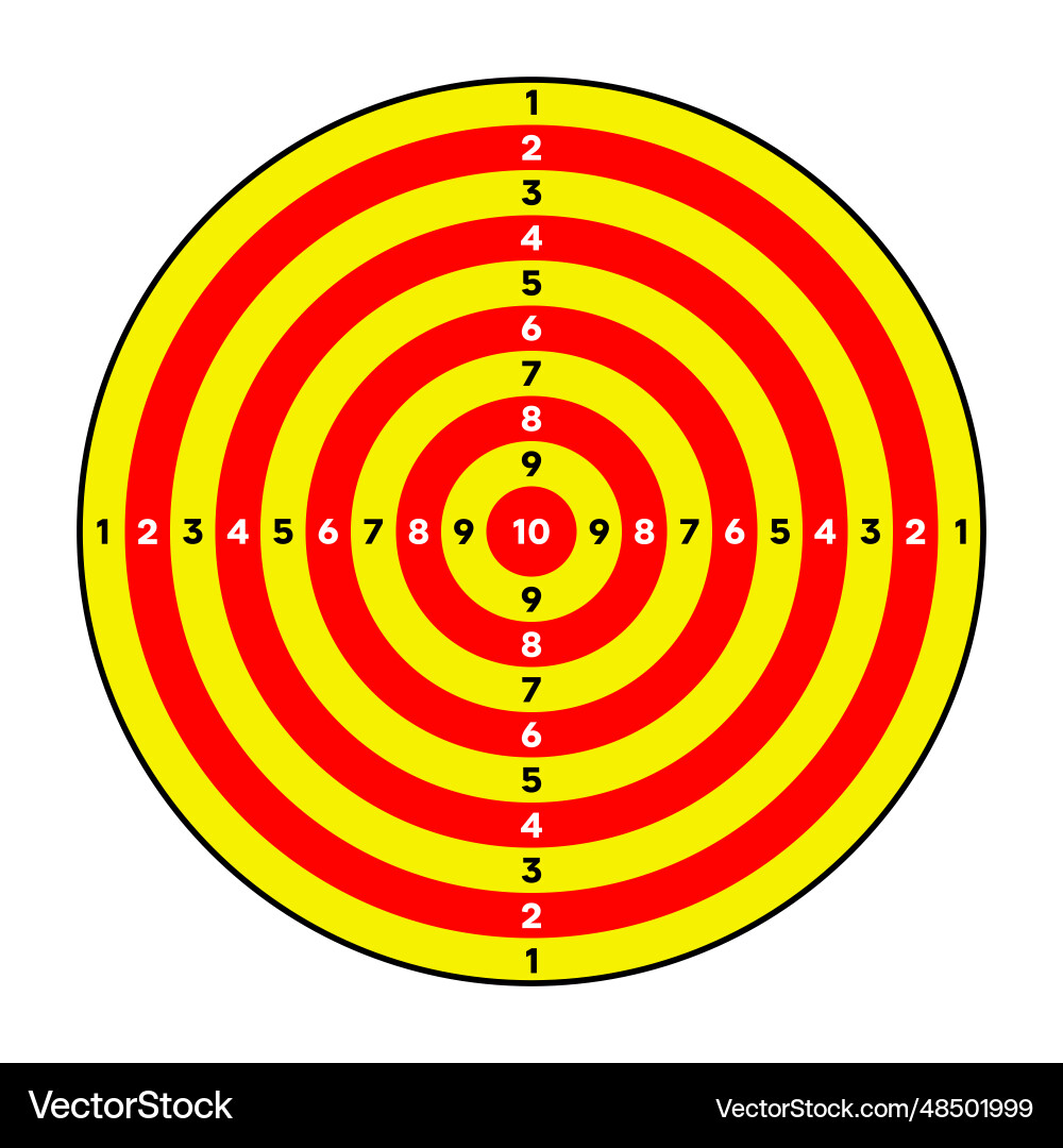 Shooting range paper target with divisions marks Shooting range paper target with divisions marks vector image