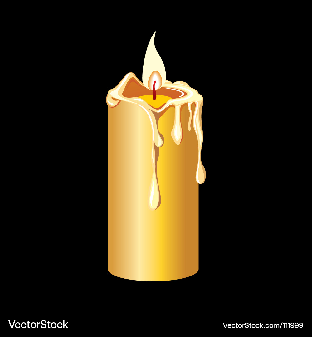 Single White Candle on Stand Vector Image