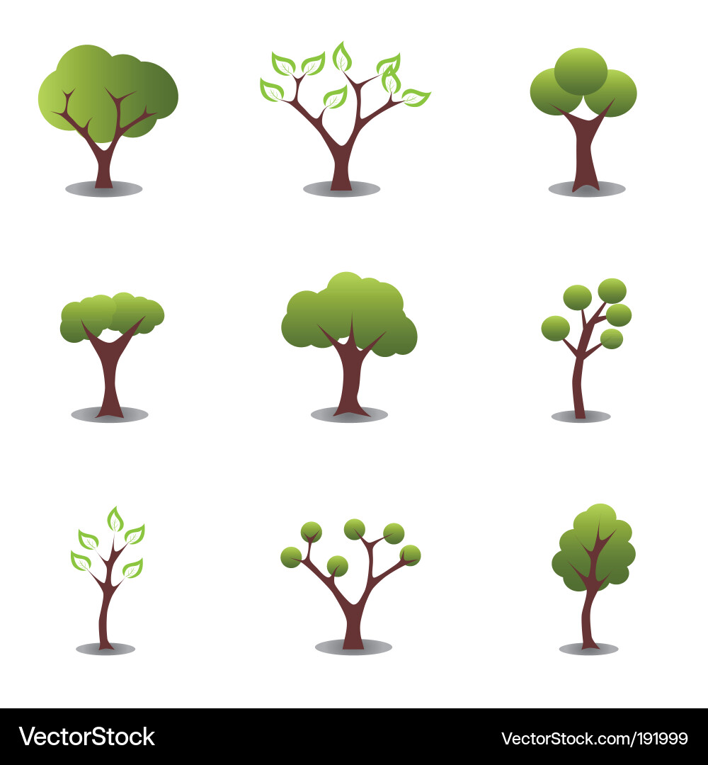 Tree Icons Collection vector image