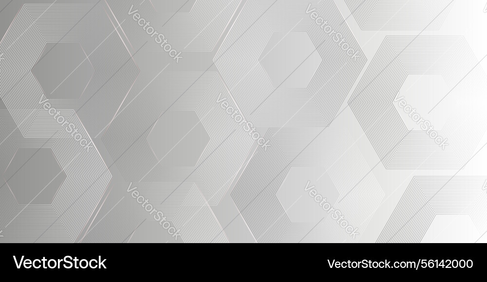 Abstract hexagonal white and gray background Vector Image
