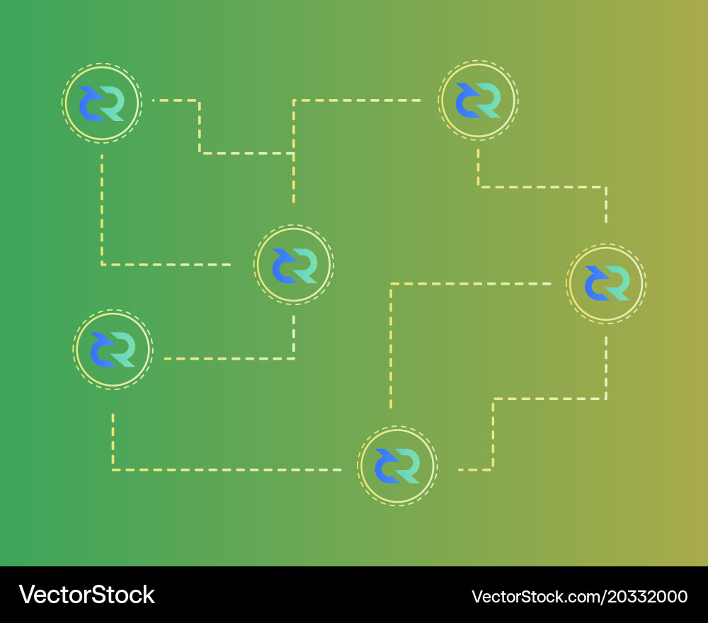 Blockchain decred symbol networking background Vector Image