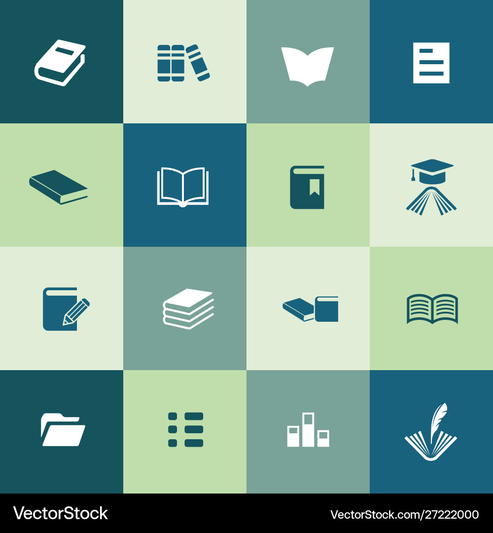 Books icons universal set for web and ui vector image