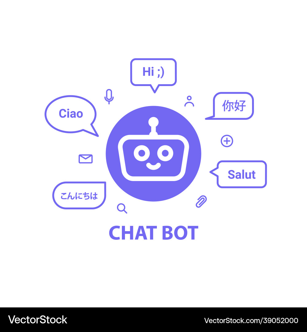 Chat bot logo design concept ui ux element Chat bot logo design concept ui ux element vector image