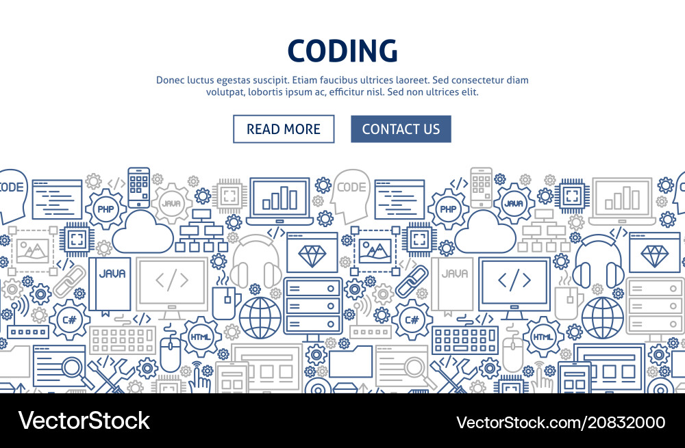 Coding Web Concept Banner vector image