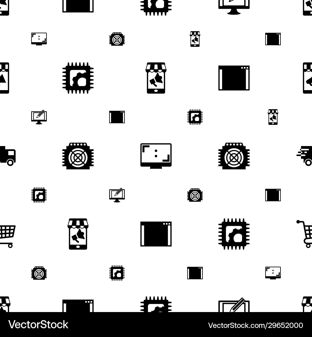 Computer icons pattern seamless included editable Computer icons pattern seamless included editable vector image